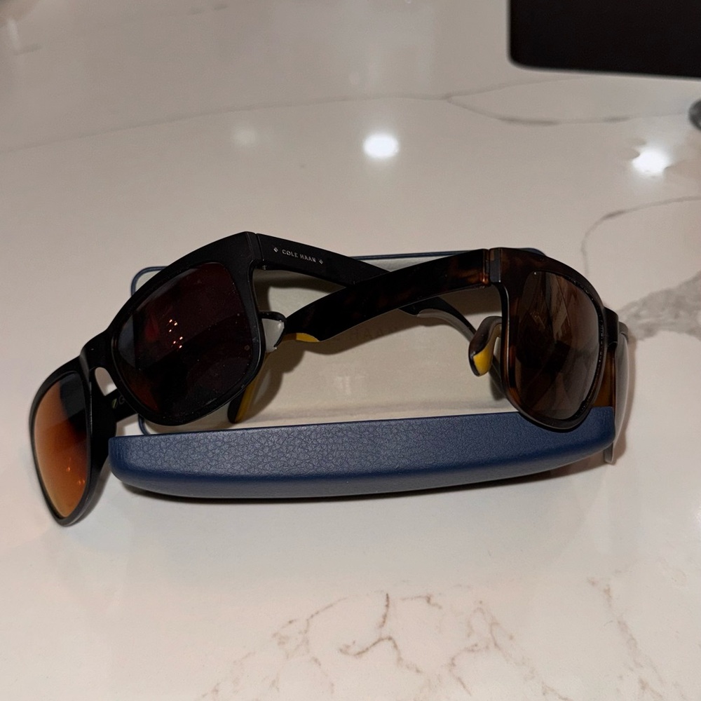 Cole Haan Black and Brown Sunglasses